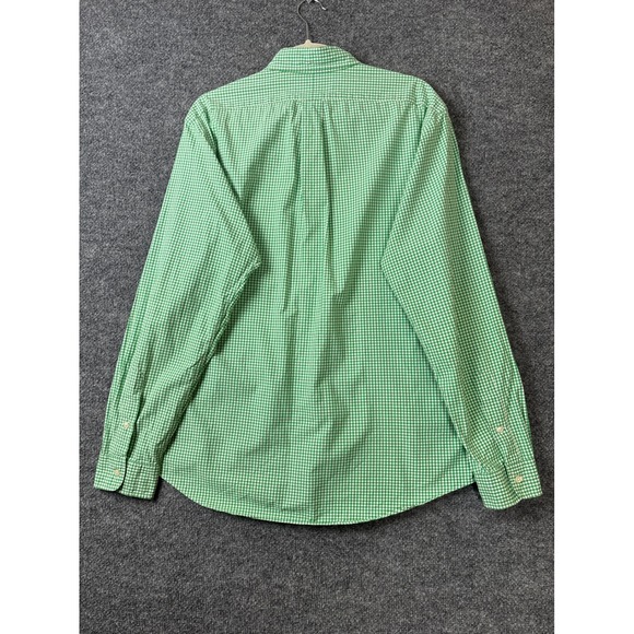 Ralph Lauren Shirt Mens XL Green White Custom Fit Gingham Button Down Cotton - Picture 3 of 7